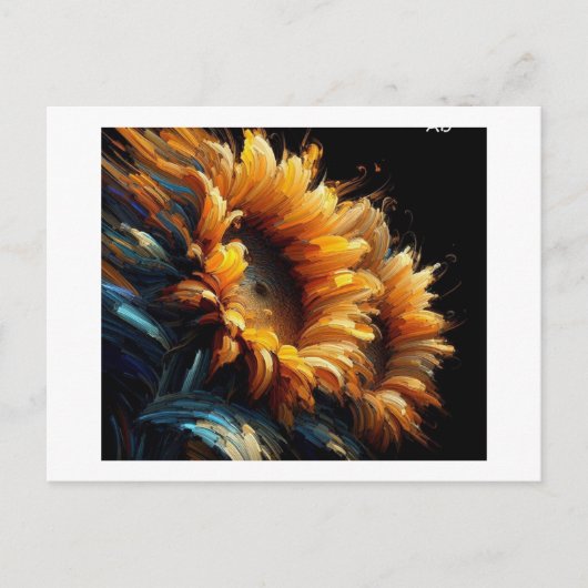 ヒマワリは黒に対して ポストカード (正面)