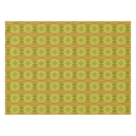 ヒマワリひまわりボヘミアンアラベスク模様 テーブルクロス (正面(横))