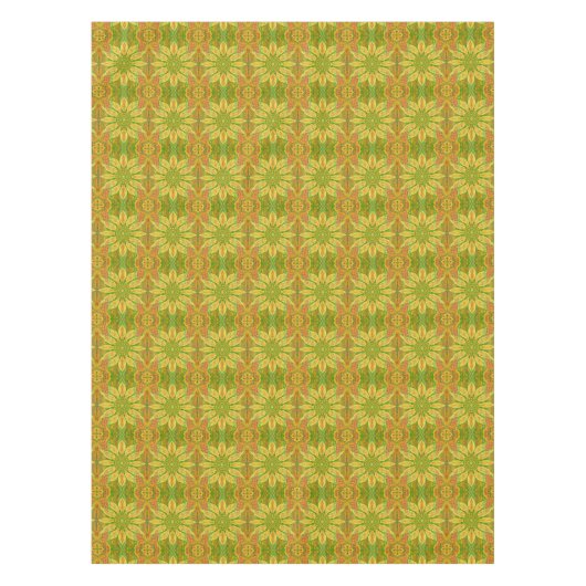 ヒマワリひまわりボヘミアンアラベスク模様 テーブルクロス (正面)