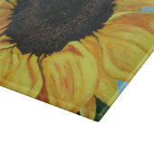 ヒマワリを持つガラスまな板 カッティングボード (角)