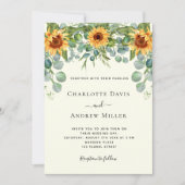 ヒマワリアイボリーユーカリ 招待状 (正面)