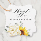 ヒマワリアイボリー牡丹フローラユーカリ結婚ス フェイバータグ (正面)