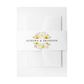 ヒマワリアイボリー牡丹フローラユーカリ結婚ス 招待状ベリーバンド (正面例)