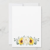 ヒマワリアイボリー牡丹フローラユーカリ結婚ス 招待状 (裏面)