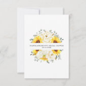 ヒマワリアイボリー牡丹ユーカリブライダルシャワー サンキューカード (裏面)