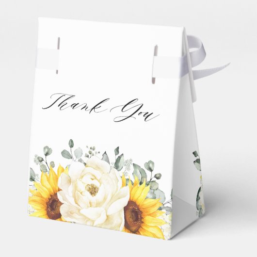 ヒマワリアイボリー牡丹ユーカリブライダルシャワー フェイバーボックス (裏面サイド)