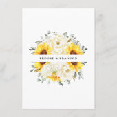 ヒマワリアイボリー牡丹ユーカリ結婚ス詳細 エンクロージャーカード (裏面)