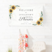 ヒマワリアユーカリフローラ素朴ブライダルシャワー 横断幕 (インサイチュ)