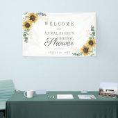 ヒマワリアユーカリフローラ素朴ブライダルシャワー 横断幕 (トレードショー)