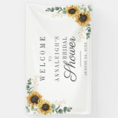ヒマワリアユーカリフローラ素朴ブライダルシャワー 横断幕 (縦)