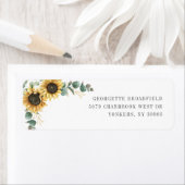 ヒマワリアユーカリ結婚フローラ差出人住所 ラベル (インサイチュ)