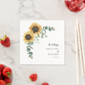 ヒマワリアユーカリ結婚フローラ紙 スタンダードカクテルナプキン (インサイチュ)