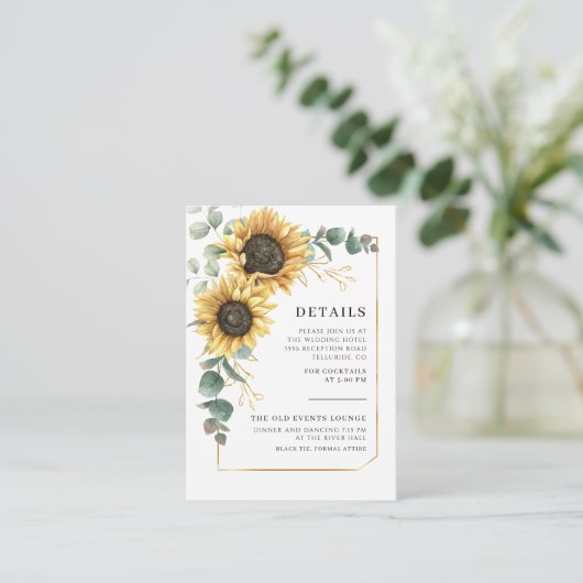 ヒマワリアユーカリ結婚フローラ詳細 エンクロージャーカード (スタンド正面)