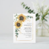 ヒマワリアユーカリ結婚フローラ インビテーションポストカード (スタンド正面)