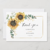 ヒマワリアユーカリ結婚フローラ サンキューカード (正面)