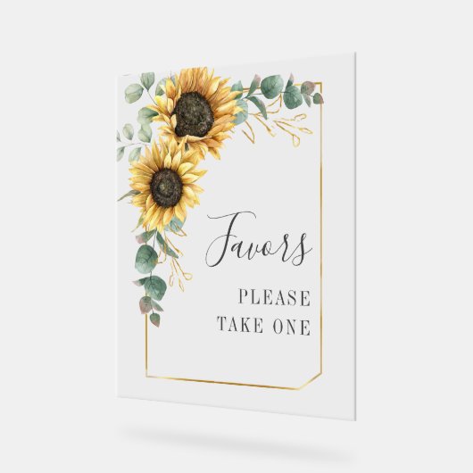 ヒマワリアユーカリ結婚式の引き出物 アクリルサイン (傾斜)