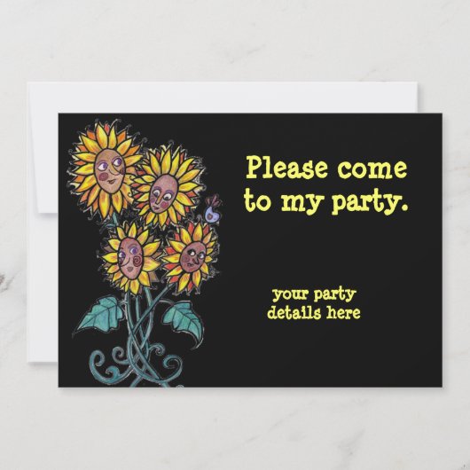 ヒマワリウクライナフォークアート 招待状 (正面)