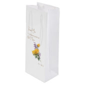 ヒマワリエレガントとラベ結婚ンホワイト ワインギフトバッグ (正面アングル)