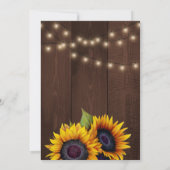 ヒマワリエレガントの素朴な木結婚材 招待状 (裏面)