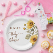 ヒマワリエレガントボホフローラベビーシャワー ペーパープレート (パーティー)