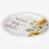 ヒマワリエレガントボホフローラベビーシャワー ペーパープレート (アングル)