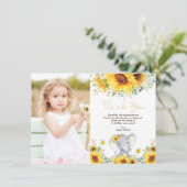 ヒマワリエレファントワイルドワンリトルピーナッツ誕生日 サンキューカード (スタンド正面)