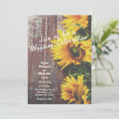 ヒマワリオンバーンウッドカントリ素朴ーウェディング 招待状 (スタンド正面)