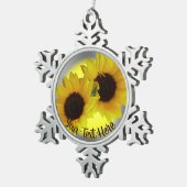 ヒマワリオーナメント個人用ヒマワリギフト スノーフレークピューターオーナメント (右)