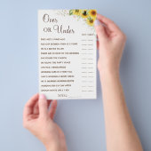 ヒマワリオーバー/アンダーブライダルシャワーゲームカード チラシ (ハンドル)