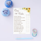 ヒマワリオーバー/アンダーブライダルシャワーゲームカード チラシ (シングル)