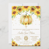 ヒマワリカボチャ《キリスト教》洗礼式や命名式バプティスマ1歳の誕生日 招待状 (正面)