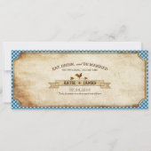 ヒマワリギンガムチェックカントリーピクニ結婚ックズ 招待状 (裏面)