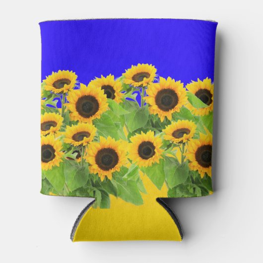 ヒマワリクーラーボックスウクライナフラッグカラーズフリーダム 缶クーラー (正面)