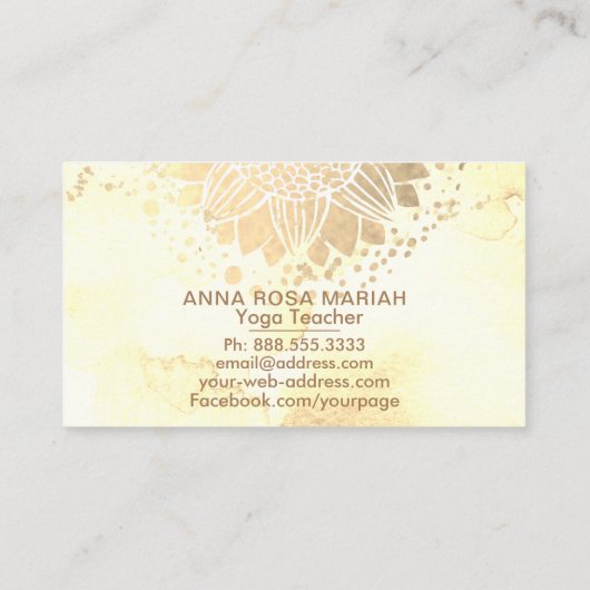 *~*ヒマワリグリッタースピリチュアル 名刺 (裏面)