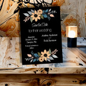 ヒマワリコントラスト結婚ブラック セーブザデート