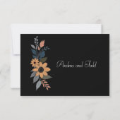 ヒマワリコントラスト結婚ブラック 出欠カード (裏面)