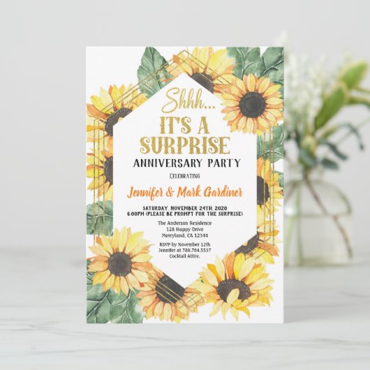 ヒマワリサプライズアニバーサリーパーティー 招待状 (スタンド正面)