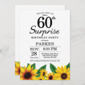 ヒマワリサプライズ60誕生日招待状 招待状 (正面/裏面)