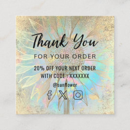 ヒマワリサンキューカード スクエア名刺