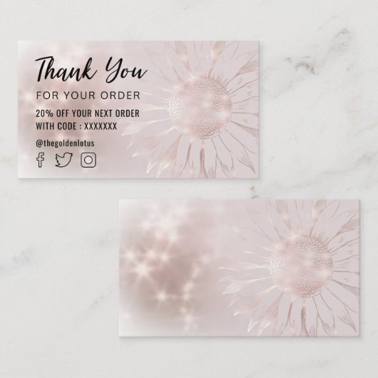 ヒマワリサンキューカード 名刺 (正面/裏面)