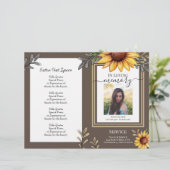 ヒマワリシンプルー写真葬儀プログラム予算 (スタンド正面)