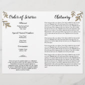 ヒマワリシンプルー写真葬儀プログラム予算 (裏面)