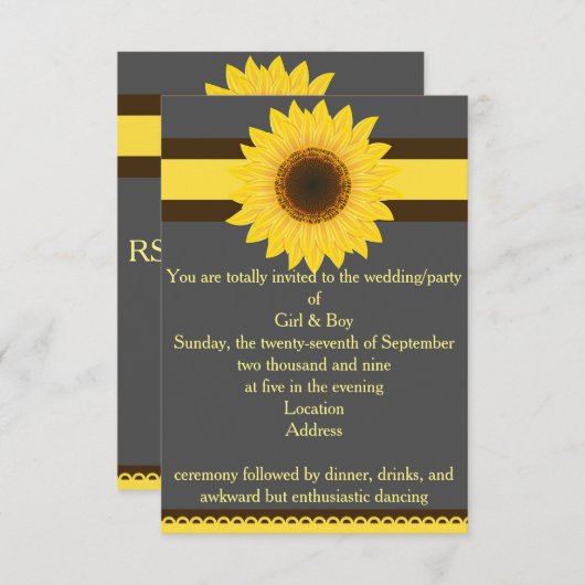 ヒマワリジェネラル招待状 招待状 (正面/裏面)