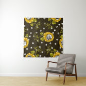 ヒマワリスカルの継ぎ目のない模様 タペストリー (インサイチュ(横))