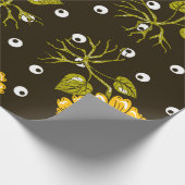 ヒマワリスカルの継ぎ目のない模様 ラッピングペーパー (角)
