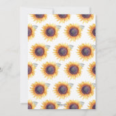 ヒマワリストライプブルー紙吹雪秋ブライダルシャワー 招待状 (裏面)