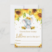 ヒマワリゾウがロリーカードを数える 招待状 (正面)