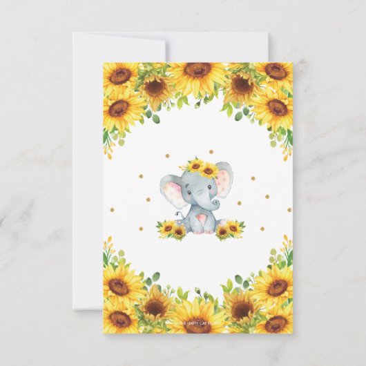 ヒマワリゾウがロリーカードを数える 招待状 (裏面)