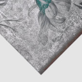 ヒマワリティール（緑がかった色）グレーヴィンテージアンティーク組織 薄葉紙 (詳細)