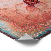 ヒマワリティール（緑がかった色）ブラウンセピアヴィンテージアンティークテクスチャ ポスター (角)